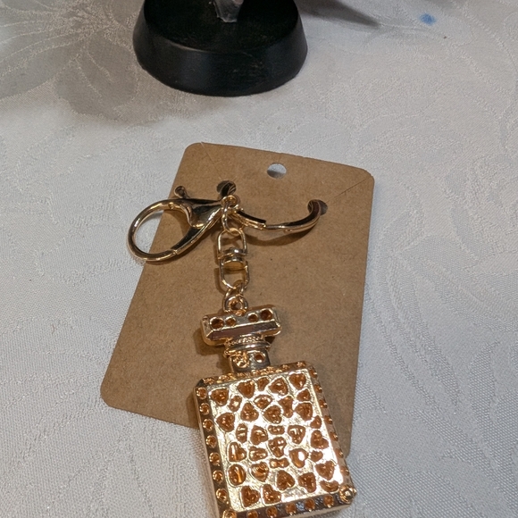 Purse Charm/Keyring -  Gold Perfume Bottle - Picture 4 of 4
